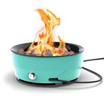 Large Outdoor Propane Gas Fire Pit 60,000 BTU/h, 24 inch with Lid - Modern Lake Country 800 Fire Bowl for Patio, Blue