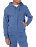 Amazon Essentials Men's Full-Zip Fleece Hoodie (Available in Big & Tall), Blue Heather, L