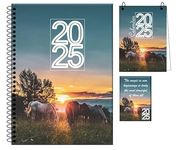 DVS New Year Diary 2025, Spiral Diary with Free Table Calendar and Free Fridge Magnet (Set of 3 Items)