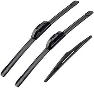 HRSNO 26"+18" Windshield Wipers With 16" Rear Wiper Blade Sets Automotive Replacement for Toyota Prius 2004-2009,Easy For Installation (Pack of 3)