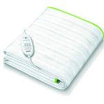 Beurer TS15 Ecologic+ Heated Underblanket | Double electric blanket with elastic straps for a non-slip fit it to your mattress | Easy-to-use | Machine washable | Soft and breathable | Size 152x122cm