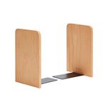 Pandapark Wood Bookends,Non-Skid Bookend for Shelves,Heavy Duty Bookends,Book Stand for Books/CDs,1 Pair