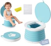 Portable Foldable Toddler Travel Potty - Medium Pink Potty Seat, Emergency Toilet for Car Camping Hiking, Lightweight Potty Chair for Indoor Outdoor Toddler Use
