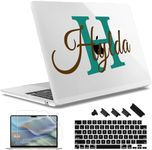 May Chen Compatible with MacBook Air 15 Inch Case Model A2941 M2 A3114 M3 Chip 2023 2024 Release, Protective Cover Laptop Hard Case with Keyboard Cover, Custom Personalized Name