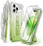 SUPCASE Unicorn Beetle Pro Series Case for iPhone 15 Pro Max 6.7 Inch (2023 Release), Built-in Screen Protector Full-Body Rugged Holster Case (GradGreen)