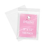 100 Pcs- 9" x 12", 2 Mil Reclosable Plastic Zip Poly Bags- Clear Resealable Sealing Storage Ziplock Bag for Photo, Jewelry, Bakery, Treats, Party Favors