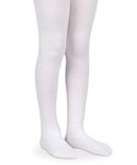 Jefferies Socks Little Girls' Solid Tights, White, 2-4T