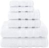 American Soft Linen Luxury 6 Piece Towel Set, 2 Bath Towels 2 Hand Towel 2 Washcloths, 600 GSM 100% Cotton Turkish Towels for Bathroom, White Towel Sets