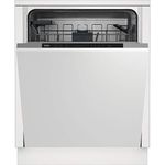 Beko DIN16430 Fully Integrated Standard Dishwasher - Stainless Steel/Black Control Panel with Fixed Door Fixing Kit - D Rated