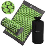 ROMIX Acupressure Mat and Pillow Set, Acupuncture Mat for Back Neck, Feet Pain Relief Muscle Relaxation Stress Reduction Wellness Therapy, Spike Body Mat, Massage Mattress with Carry Bag for Men Women