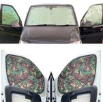 Thermal Blinds Compatible With Ford Transit Custom (Years 2012-Date) (5 pc Set) With Backing Colour in Camo, Reversible