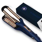 MIRACOMB Titanium Deep Waver Iron, Ion Technology, Digital Heat Settings, Auto Off, Dual Voltage (12.2 inches, Wavy Hair, Hair Waver)