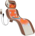 Full Body Massage Mat with Heat, Movable Shiatsu Neck Massager, 3D Lumbar Traction & Relaxation, 6 Vibrating Motors, for Stress Relief, Adjustable Waist to Fit 5'0-6'2, Foldable & Portable Design