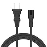 2-Slot UL Certified Power Cord 2 Prong AC Wall Cable for LED LCD TV Samsung LG Sharp Canon Pixma Hp Brother Lexmark Printer Ps2 Ps3 Slim Ps4 Dell Sony Asus Toshiba by LAP POW (6ft, 1pack)