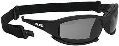 Epoch Lacrosse Hybrid Motorcycle Sunglasses Black Frames Smoke Lens ANSI Z87.1+