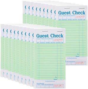 Stock Your Home Green Guest Check Books for Servers (20 Pack) Server Note Pads, Waiter Checkbook, Food Receipt Book, Restaurant Order Pad, Paper Checks, Waitress Accessories, 1000 Total Tickets