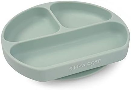 Simka Rose Baby Suction Plates for Baby & Toddler Plates Silicone Plate Baby Baby Dishes- BPA Free Silicone Divided Design Microwave & Dishwasher Safe - Baby Led Weaning Supplies Utensils (Pack of 1)