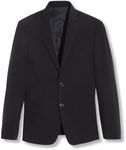 Calvin Klein Boys' Bi-Stretch Blazer Suit Jacket, 2-Button Single Breasted Closure, Buttoned Cuffs & Front Flap Pockets, Black Infinite, 7