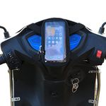 Yumin Polyester Handlebar Universal Mobile Holder Mount Pouch Bag Waterproof for Activa Jupiter EV Ola-S1 Pleasure Ntroq_All Scooter Scooty Bike Fit 7 inches Phone (Black)