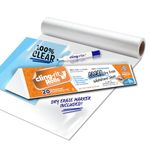 Clingers Clear Dry Erase Cling-rite Rolls, Removable, Recyclable Whiteboard Sheets 20x30 inch Ideal for School, Office and Art Projects, Total of 20 Clear Sheets