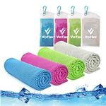 Cooling Towel,Vofler [4 Pack] Cool Towels Microfiber Chilly Ice Cold Head Band Bandana Neck Wrap (40"x 12") for Athlete Men Women Youth Kids Dogs Yoga Outdoor Golf Running Hiking Sports Camping Travel