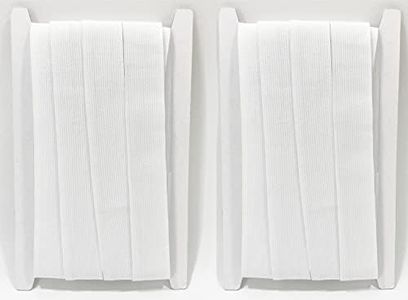 3M, 2 pcs Blanco, 30 mm Banda Elastica Costura Cinta Elásticas Planas para Manualidades Artesanía, ropa, Banda Elastica Plana,Tejido elástico de Costura,Cintas Para Coser (101, 30mm x 03m)
