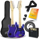 3rd Avenue 1/4 Size Kids Electric Guitar Pack for Junior Beginners - 6 Months FREE Lessons, 5W Portable Amp, Cable, Bag, Picks and Strap - Purple Galaxy