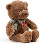 Adorlynetty 15”Teddy Bear with Heart Cute Brown Teddy Bear Stuffed Animals for Valentines Day Soft Stuffed Bear Plush Bear Plushie Toys Gifts for Girlfriend Boyfriend Kid