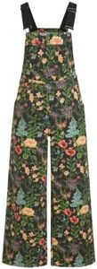 CIDER Overalls for Women Leopard Pocket Buckle Up Wide Leg Jumpsuit