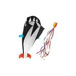 IMAGE 3D Kite Huge Frameless Soft Parafoil Giant Orange Dolphin Breeze Beach Kites,Gift for Kids,Family