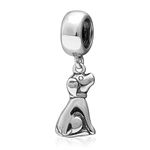 Dog Charm 925 Sterling Silver Animal Charm Dangle Charm Pet Charm for Pandora Bracelet (Dog)