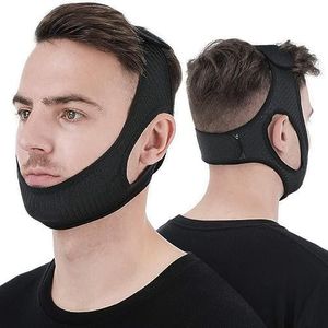 LGLAU Anti Snoring Device Anti-Slip Adjustable Anti Snoring Chin Strap,Snoring Reduction Stop Snoring Device Snoring Solution,Professional Effective Anti Dry Mouth Chin Strap Stop Noise Snoring Strap (Black)