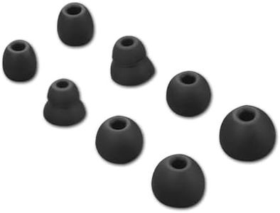 4 Paires Embouts pour Beats Powerbeats Pro/Powerbeats 3/Powerbeats 4, 4 Tailles Embouts d'oreille en Silicone pour 4mm Intra-Auriculaires (Noir)