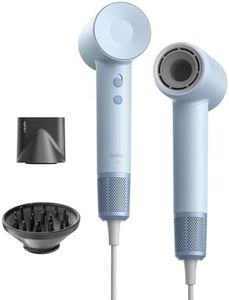 Laifen SE Sèche-cheveux 200M d'Ions Négatifs Moteur Brushless 105K tr/min Séchage Rapide Contrôle Intelligent de Température 2 Buses Magnétique Bruit Réduit Cheveux Bouclés ou Lisses Voyage (Bleu)