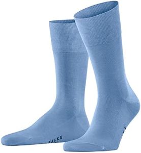 FALKE Men's Tiago Socks, Breathable, Sustainable Fil D'Écosse Cotton, Crew Length, Classic Formal Sock, Lightweight, Blue (Cornflower Blue 6554) - Sustainable, 14-15, 1 Pair