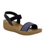 BELLA by Labella Women Fashion Platform with Back Strap Navy Sandal | Durable | Stylish | Comfortable | Slip Resistant | Lightweight and Breathable | 4 UK