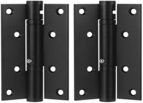 Yision 2 Pack Black Door Hinges, 4 Inch Automatic Closing Spring Loaded Hinges Adjustable Tension for Garage and Invisible Door