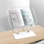 VECOFO Acrylic Adjustable Book Stand for Reading, Book Holder Foldable Cookbook Stand, Desk Stand for Laptop ，Tablet ，PC, Notebook, eReader