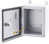 Ordentlich IP65 Weatherproof Metal Box Wall-Mounted Electronic Equipment Enclosure Box with Mounting Plate and Wall Bracket (10'' x 8'' x 6'')