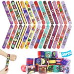 30 PCS Slap Bracelet for Kids Party Bag Fillers, Superhero Avengers Wristbands Fun Boys and Girls Slap Bands Bulk Vinyl Rolls for Birthday Gift Goodie Bag Flavors School Classroom Little Toys