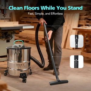 BLUEMARS Ash Vacuum Cleaner 20L – 1000W Stainless Steel, HEPA Filter, Blower, Wheels
