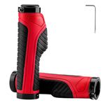 ROCKBROS Mountain Bike Grips Handlebar Bicycle Handlebar GripsÃ‚ Bike Handle Grips Double Aluminum Clamp Lock On Grips for MTB BMX Mountain Bike Handle Bar Ends Black Red