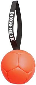 Dingo Gear Ball with Loop Filled Full Ball Made of Eco Leather Diameter of 13 cm Floating Dog Toy Training Leather Ball Orange S02696