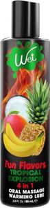 Wet Water-Based Flavored Warming Lubricant for Men, Women & Couples, 3 Fl Oz (Tropical Explosion) - Long-Lasting Premium Personal Lube Safe to Use with Latex Condoms - Gluten Free & Sugar Free