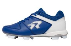 Ringor Flite Softball Cleats for Women | Lightweight, Durable, and Superior Traction | Designed for Female Athletes, Royal/White, 6.5 UK