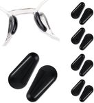 Ouligay 5 Pairs Eyeglass Nose Pads for Glasses Silicone Eyeglasses Nose Pads Adhesive Glasses Nose Pad Glasses Nose Grips Anti Slip Nose Pads for Glasses Eyeglasses Sunglasses(Black)