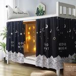 ITODA Bottom Bunk Bed Curtains Blackout Bed Drapes Single Bed Tent Curtain Dustproof Dormitory Bed Canopy Students Shading Bedding for Single Sleeper Loft Bed