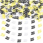 Birthday or Wedding Anniversary Event Anniversary Metallic Confetti Gold Black and Silver Number Confetti for Table Decoration ('25' Number)