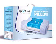 RENEWA Cooling Gel Memory Foam Cervical Pillow for Sleeping & Neck Pain Relief | with Removable Zipper Cover, White, Pack of 1