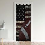 American Flag Door Curtain For Doorway Privacy, Boys Football Blackout Curtain 34"W X 80"L Soccer Sports Games Door Drape United States Federations Stars Stripes Curtain For Kids Teens Adult